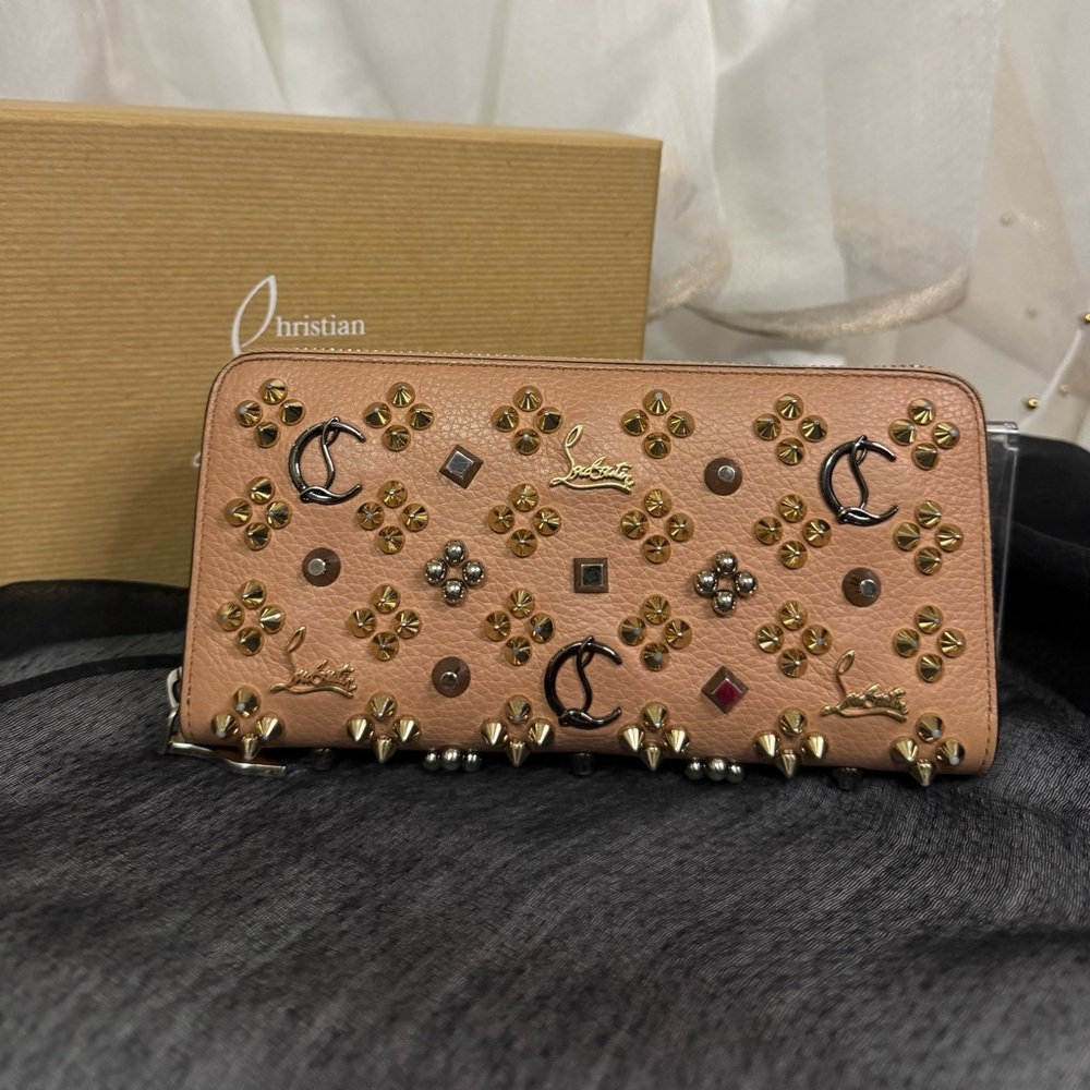 Christian Louboutin Blush Color Wallet with Metallic Accents